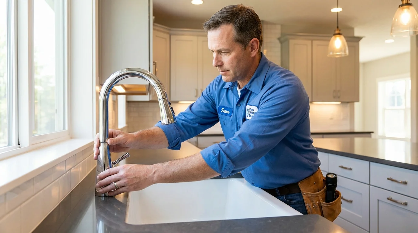 Kitchen faucet installation by Johns Plumbing LLC in East Earl