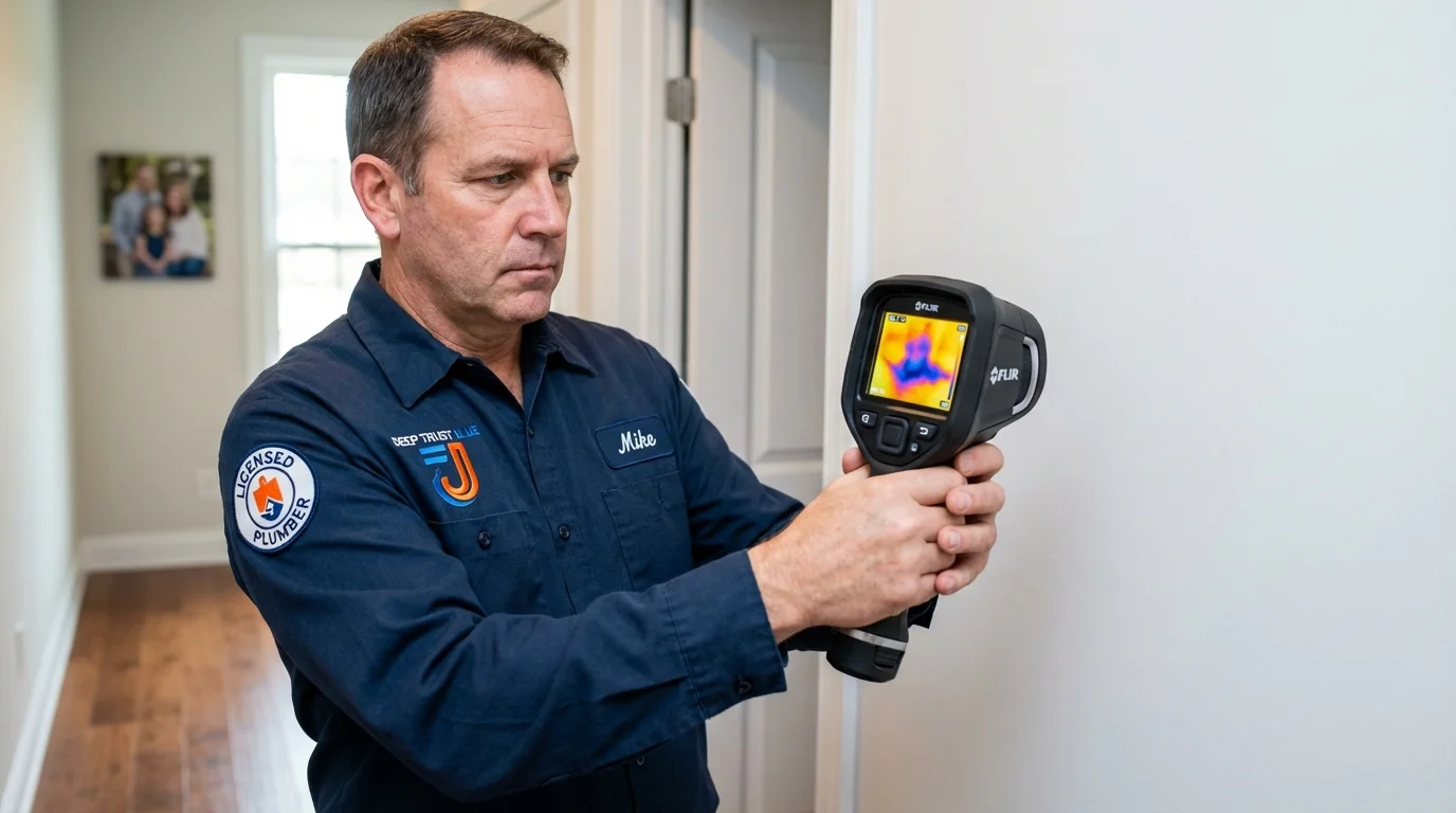 Thermal imaging leak detection by Johns Plumbing LLC in East Earl